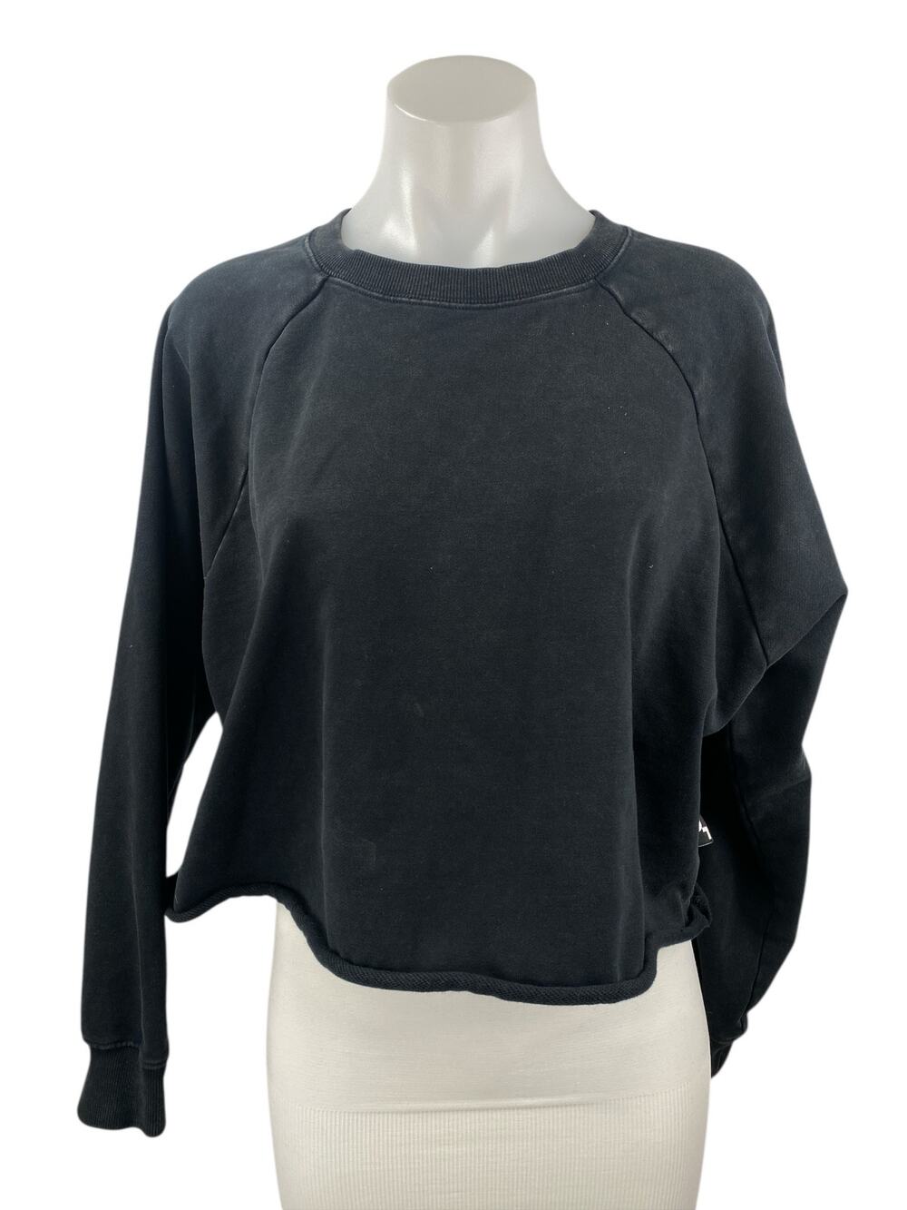 Joy Lab Women's Black Long Sleeve Boxy Crew Neck Yoga Sweatshirt Top Size XL
